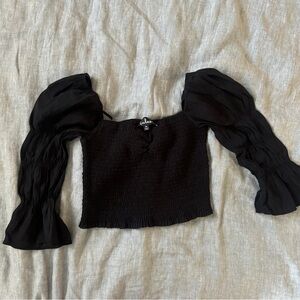 Lulu’s Black Smocked Top
